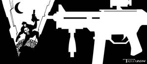 Inktober Punisher Full auto by TomKellyART