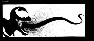 Inktober Venom Tongue Wag by artist Tom Kelly by TomKellyART