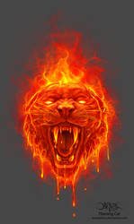 Flaming Cat by amorphisss