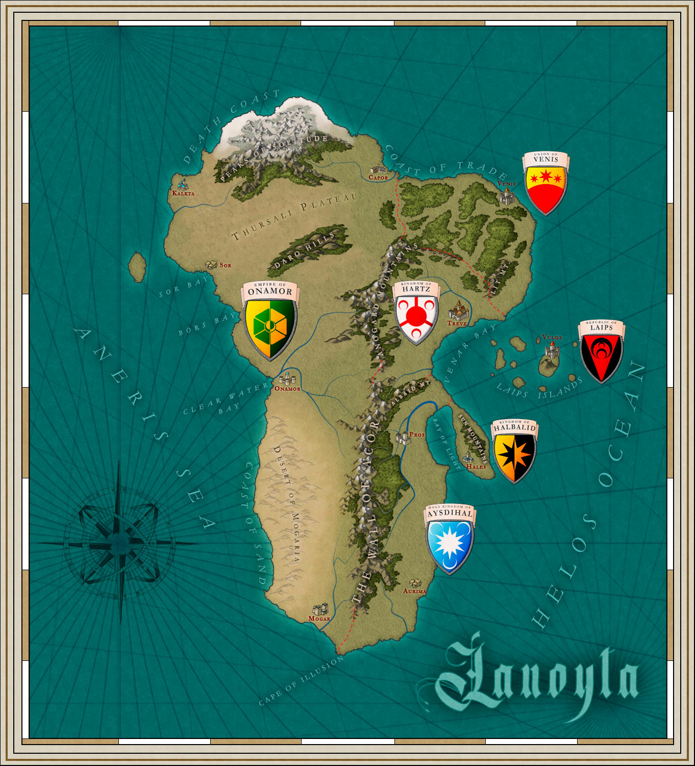 Lanoyta fantasy map by SalesWorlds