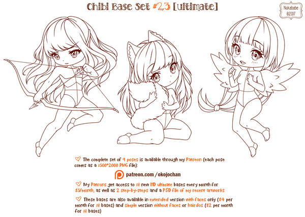 Chibi Pose Reference Ultimate Chibi Base Set 23 By Nukababe On