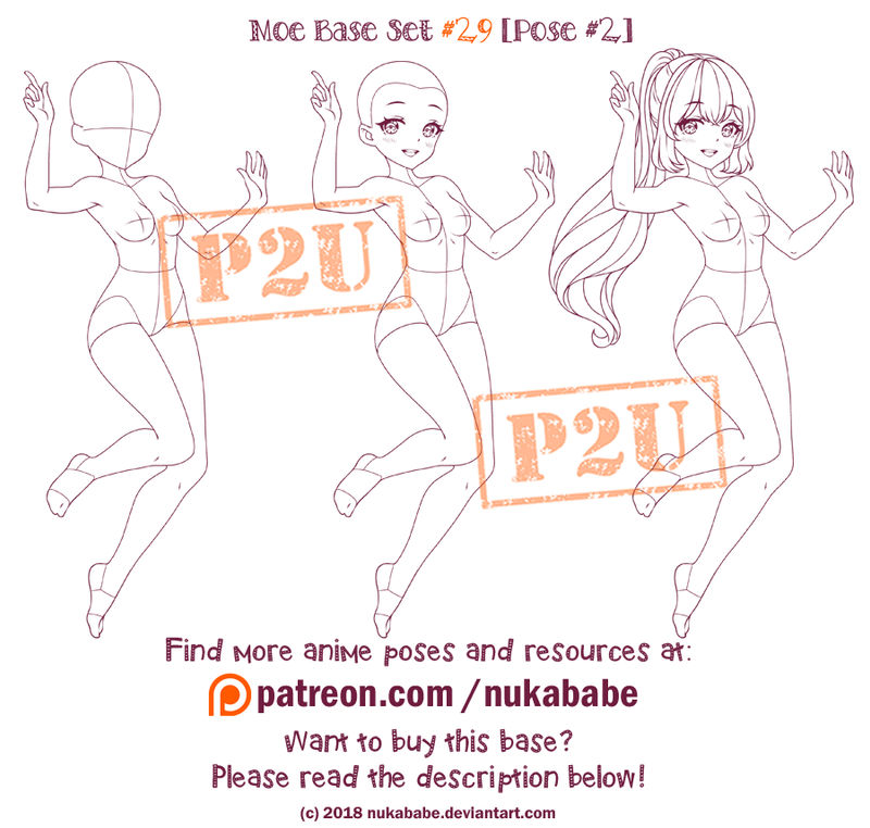 Female Pose Reference P2u Base Moe Reference By Nukababe On
