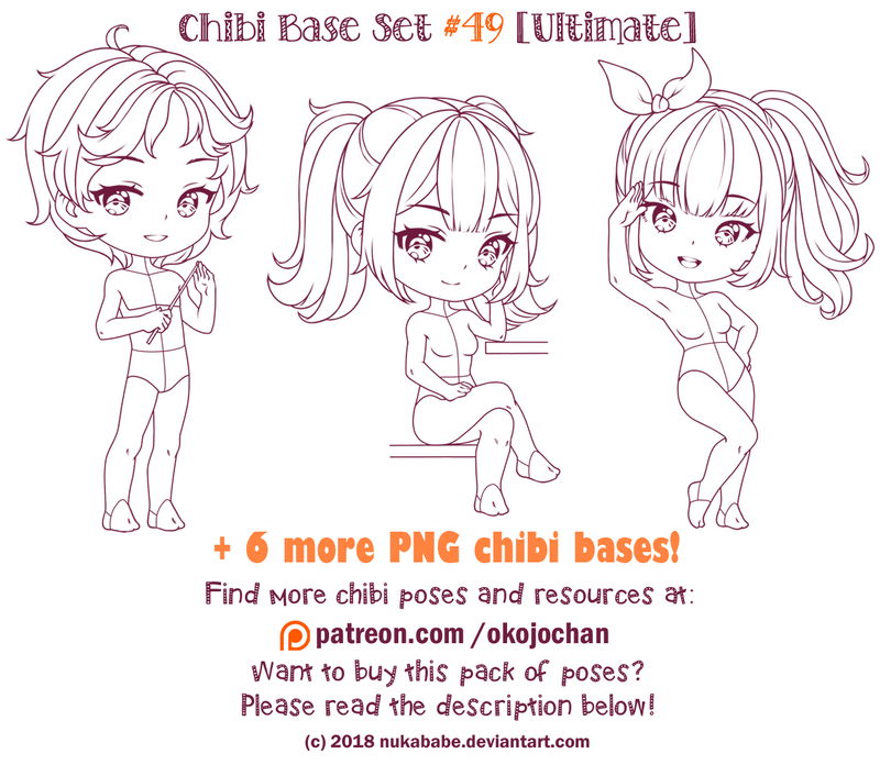 Chibi Pose Reference (Ultimate Chibi Base Set #49) by ... Full free anime bases easy poses references, chibis group children and baby couple.
