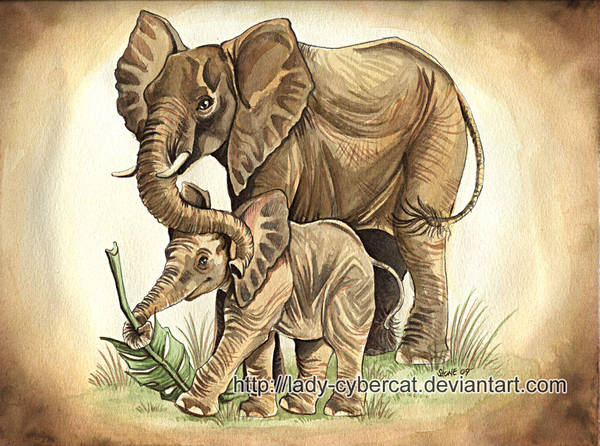 Elephant and child by lady-cybercat
