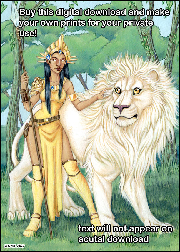 Lion and Goddess Digital Download by lady-cybercat