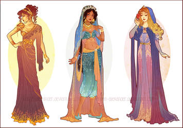 Art Nouveau Costume Designs V by Hannah-Alexander