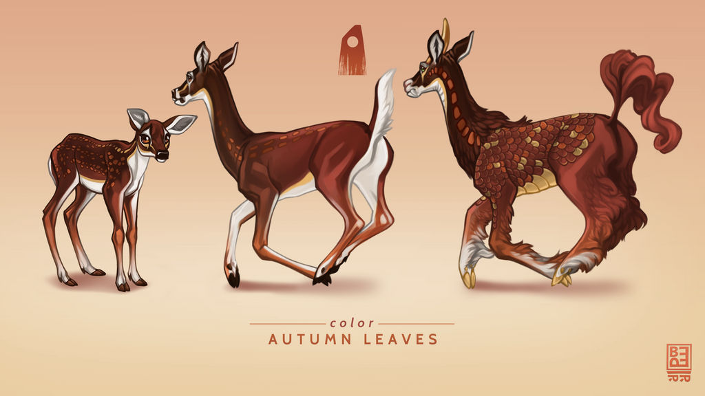 Autumn Leaves Exclusive Deer by Shapooda