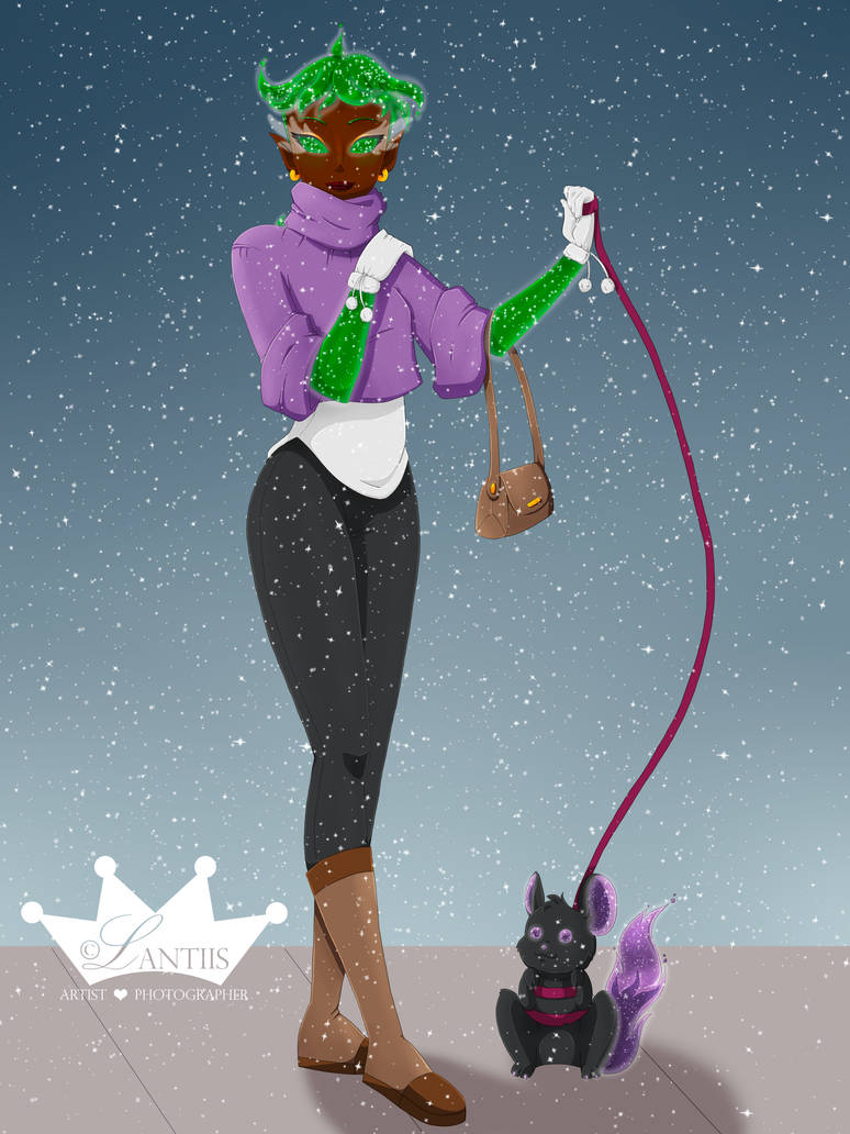 Brisha And Nix on a Winter Walk by iLantiis