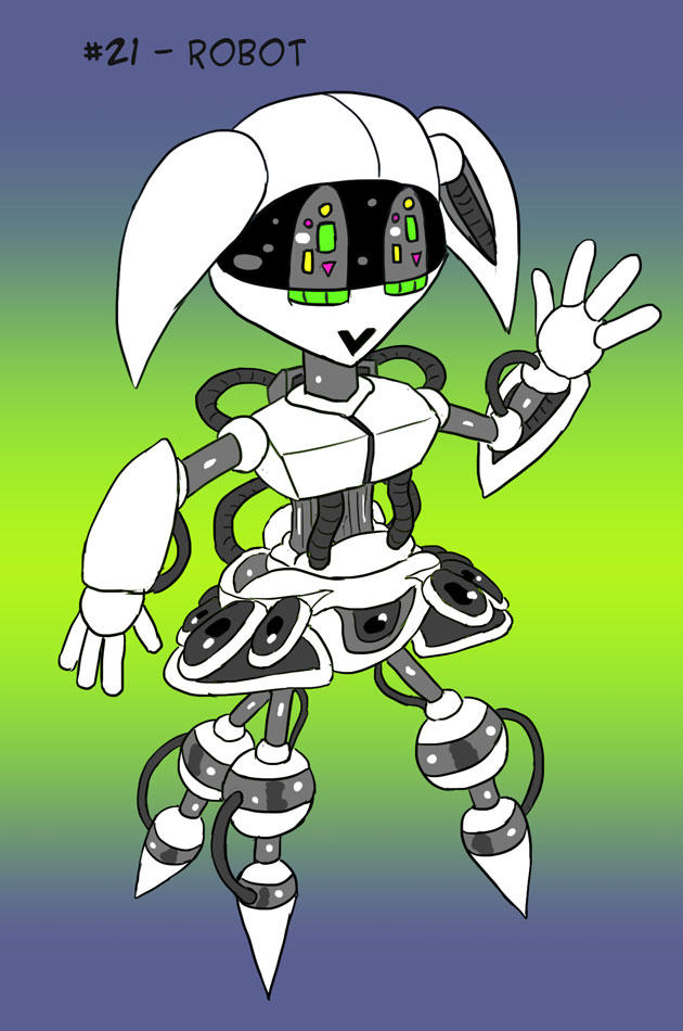~Monster Girl Inktober~ #21: Robot by Fadri