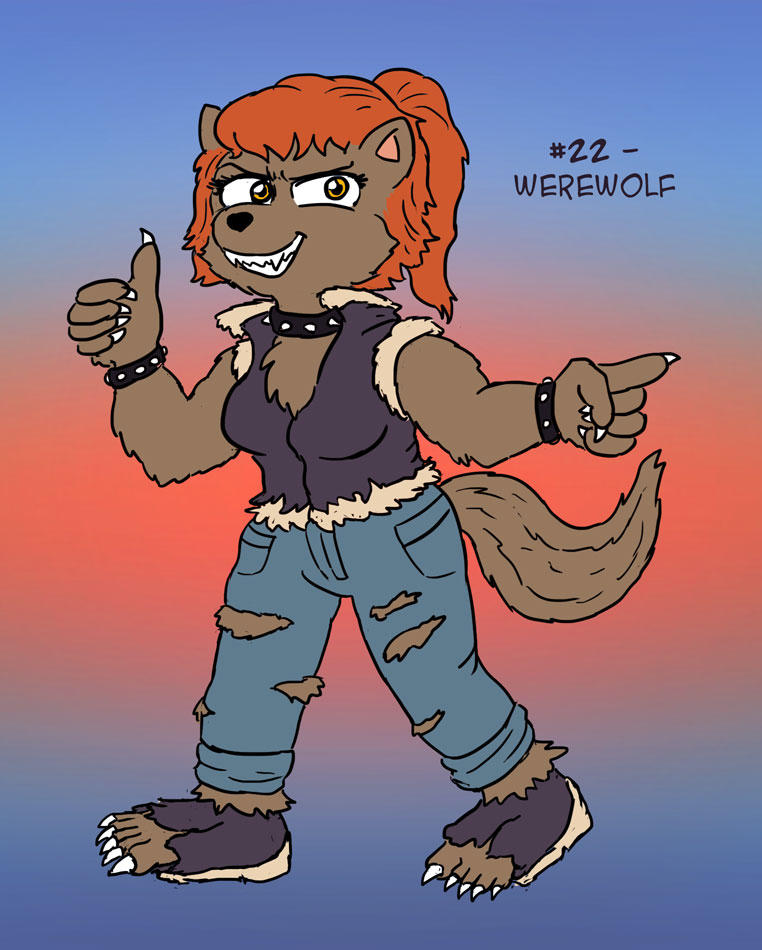 ~Monster Girl Inktober~ #22: Werewolf by Fadri