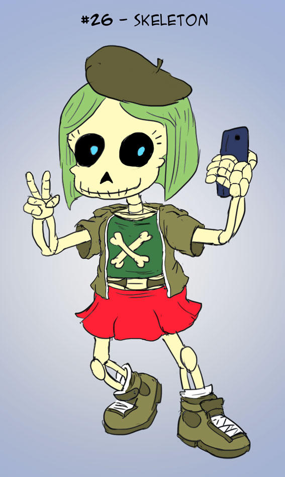 ~Monster Girl Inktober~ #26: Skeleton by Fadri