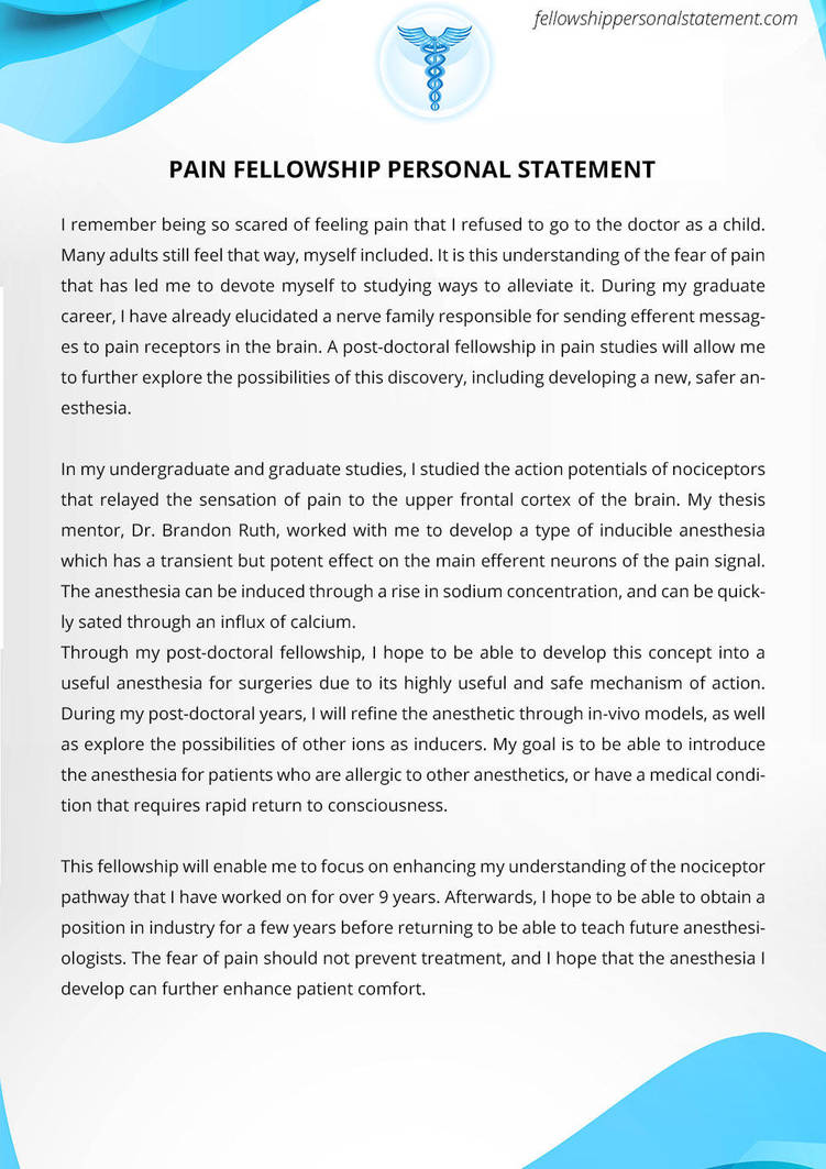 Fellowship personal statement sdn picture