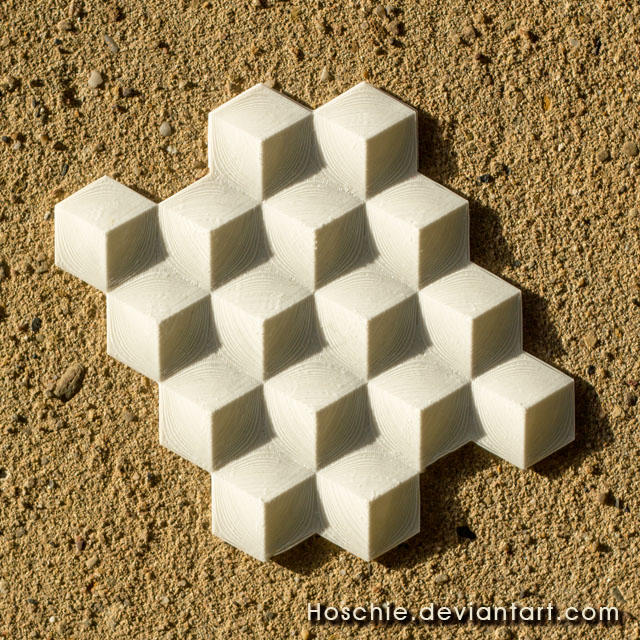 Illusion of depth 3d printed urban art installatio by hoschie