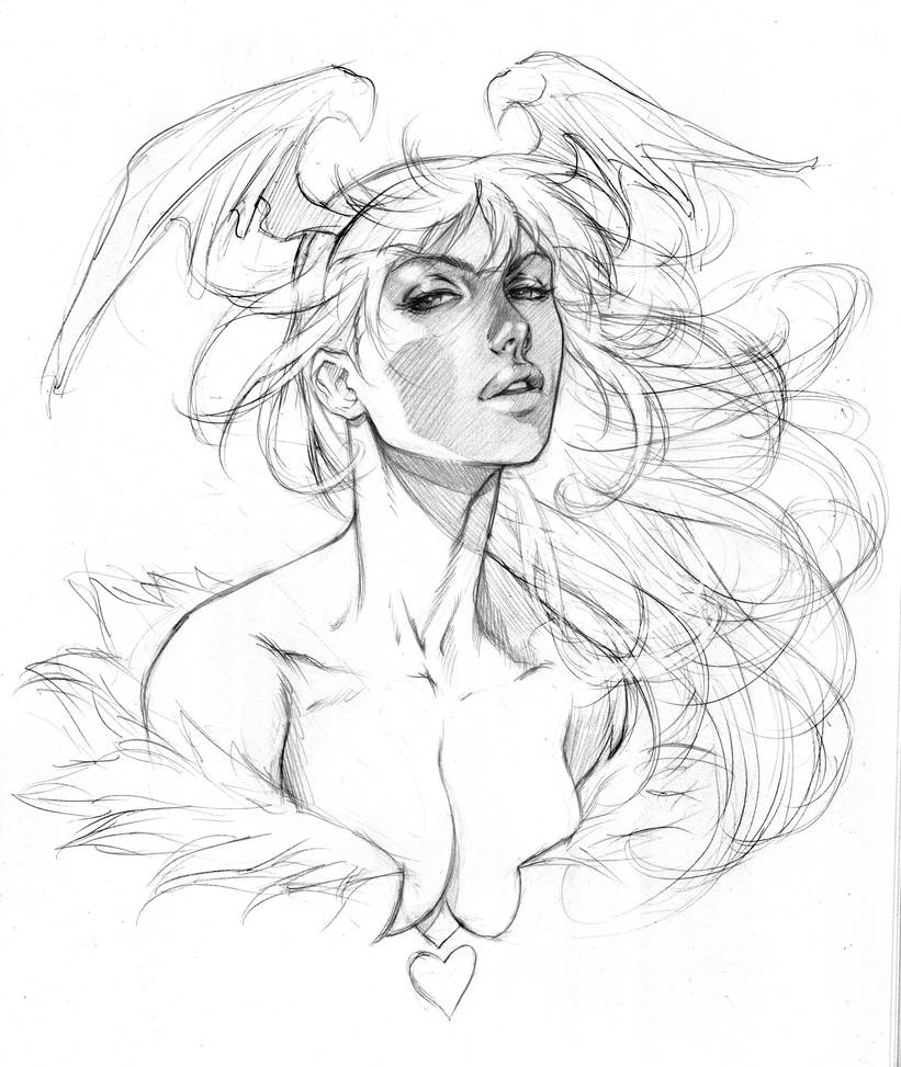 Morrigan - Practice Sketch by alvinlee