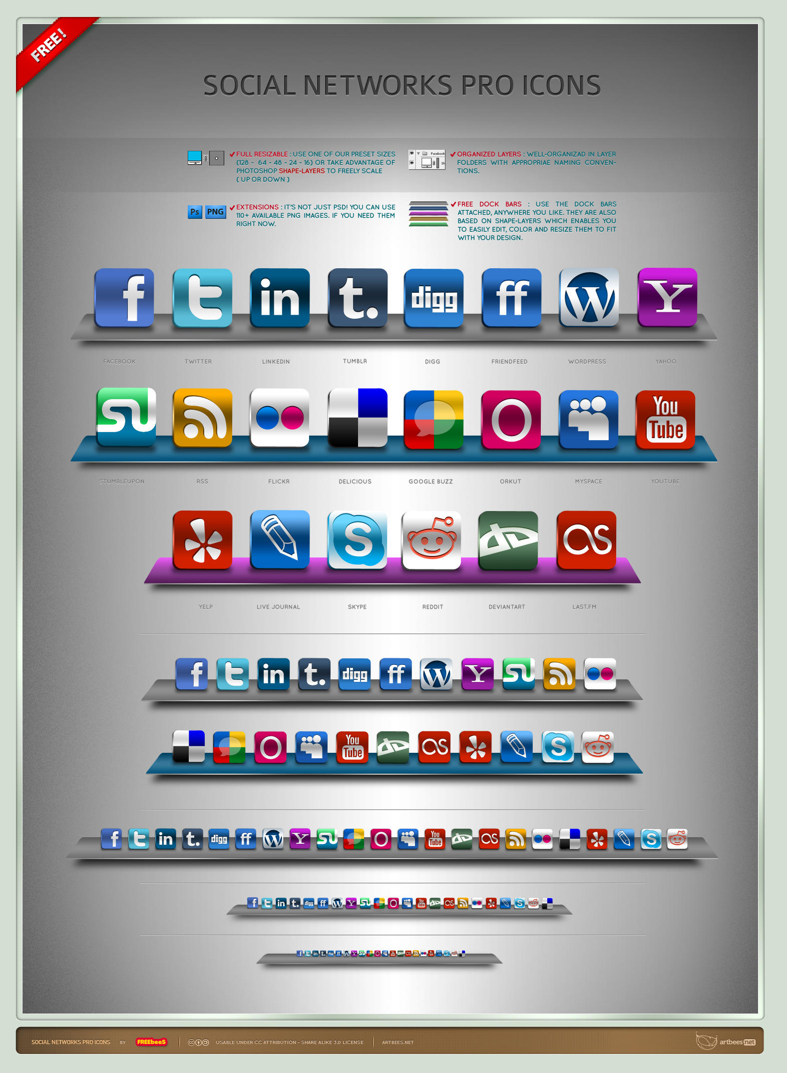Social Networks Pro Icons by artbees