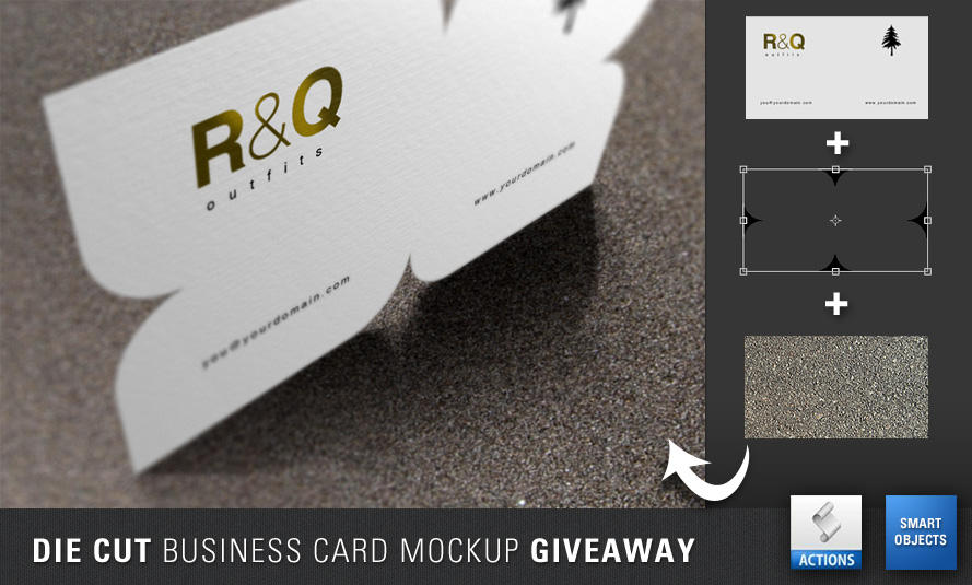 Die Cut Business Card Mockup Giveaway by artbees