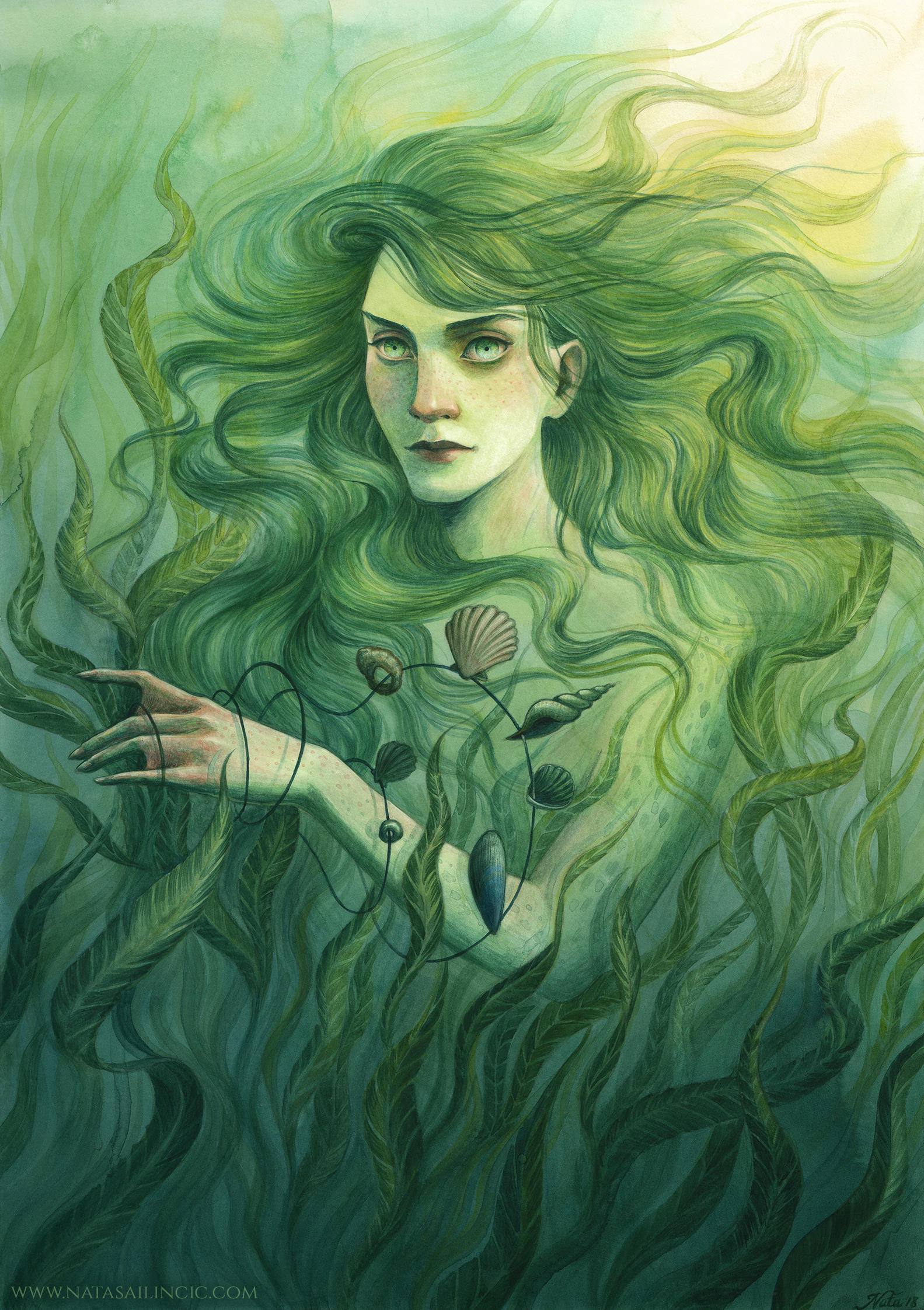 Selkie gathering shells by NatasaIlincic