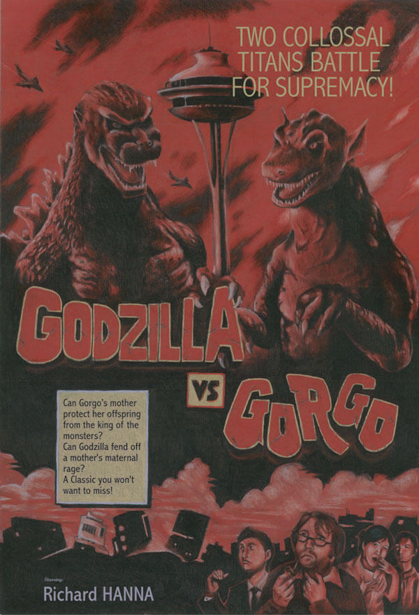 Godzilla Vs. Gorgo Poster by KillustrationStudios
