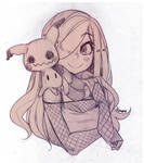 Aria and Mimikyu by Parororo