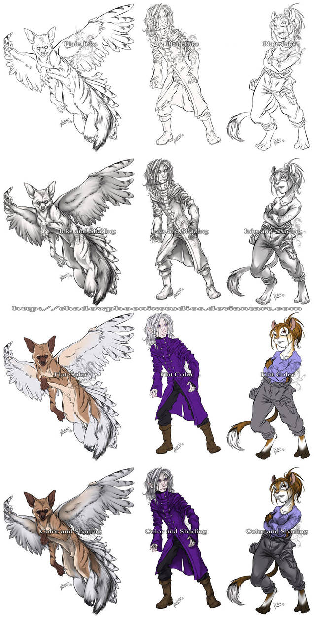 Commission Examples by ShadowPhoenixStudios