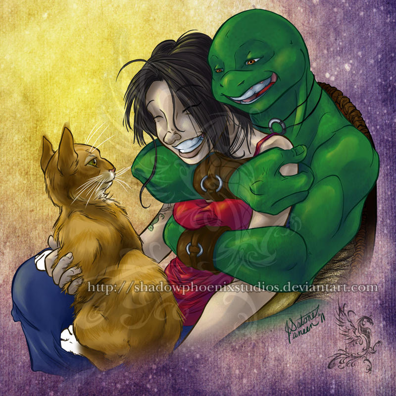 TMNT: Laughing Mike and Oyuki by ShadowPhoenixStudios