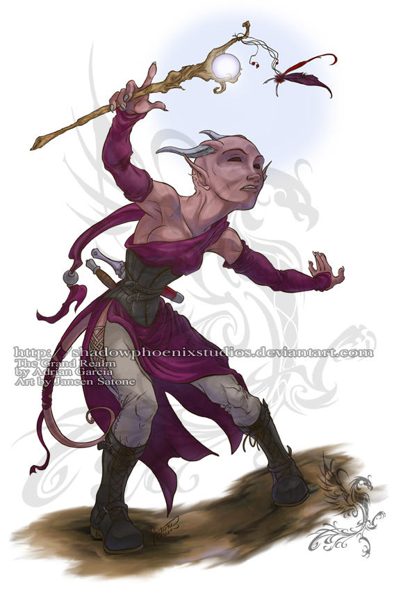 Commission: Tiefling Sorceress by ShadowPhoenixStudios