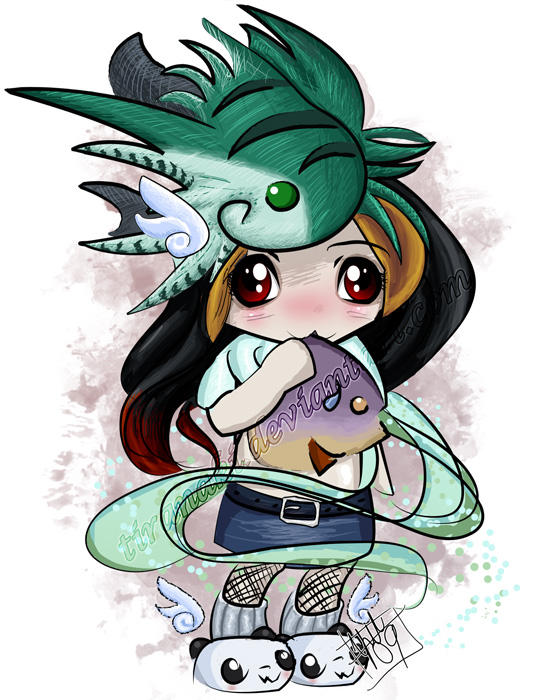 Chibi -Naki Wants Fish by tiranaki