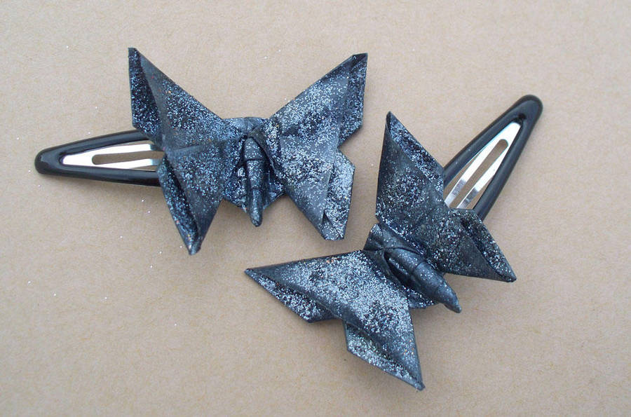 Black Butterfly Barrette by tiranaki