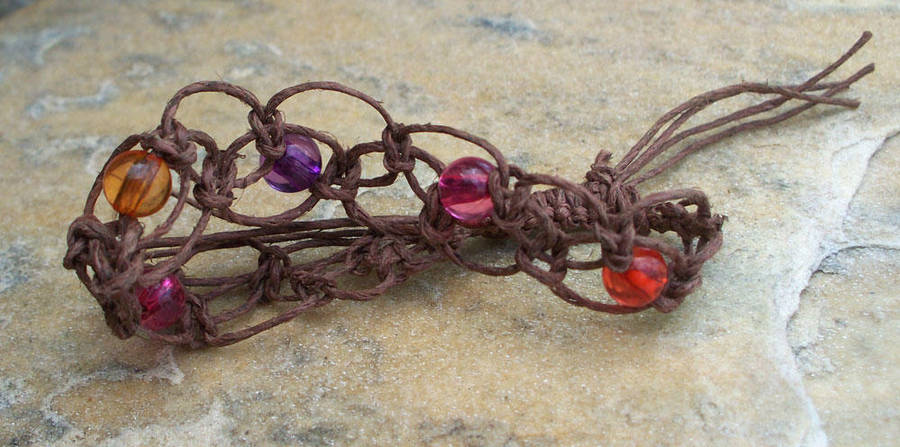 Brown Hemp Macrame Bracelet by tiranaki