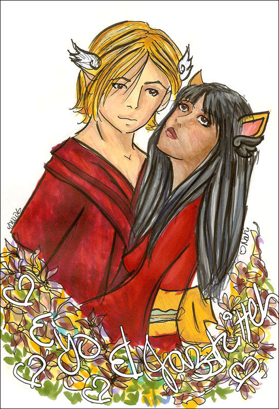 Eyosakura and Jazzkitteh by tiranaki