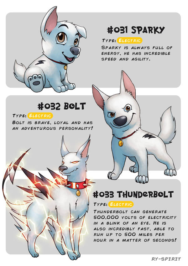 #031 Sparky - #032 Bolt - #033 Thunderbolt by Ry-Spirit