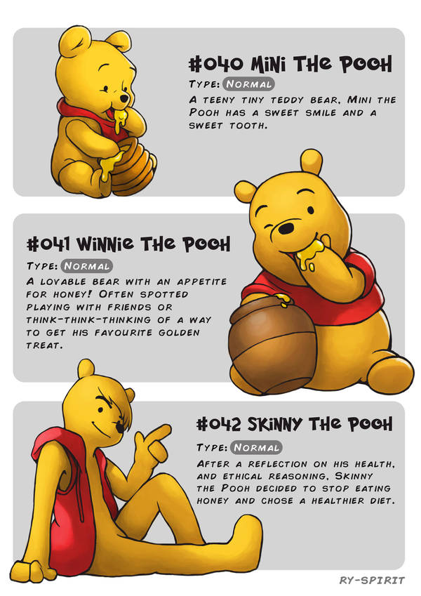 #40 Mini Pooh - #41 Winnie Pooh - #42 Skinny Pooh by Ry-Spirit