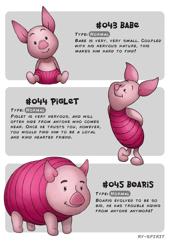 #043 Babe - #044 Piglet - #045 Boaris by Ry-Spirit