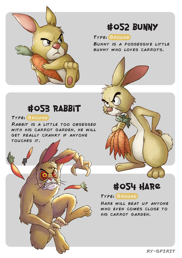 #052 Bunny - #053 Rabbit - #054 Hare by Ry-Spirit