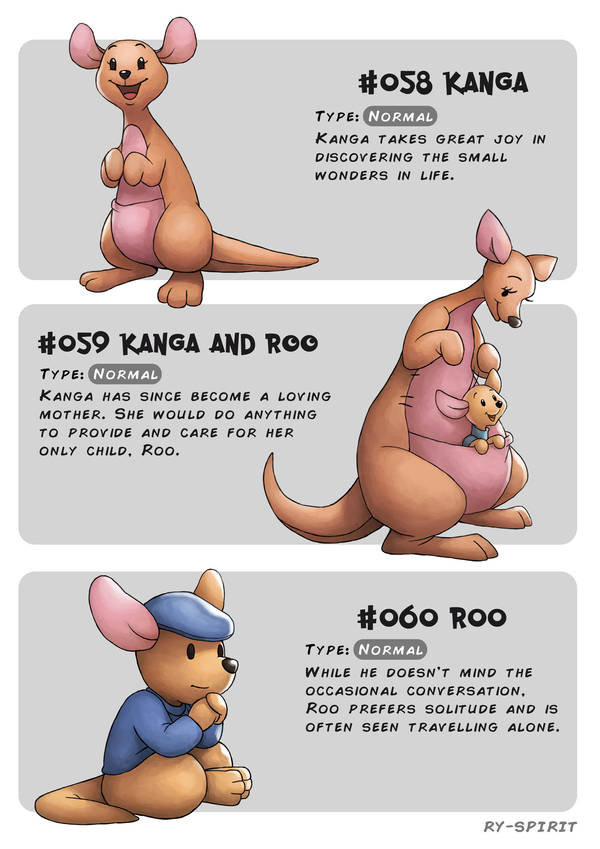 #058 Kanga - #059 Kanga and Roo - #060 Roo by Ry-Spirit