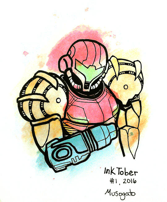 Inktober 2016: Samus Aran by musogato