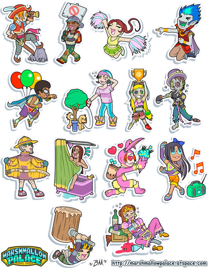 Vector Characters Sticker Commision by baby-marshmallow