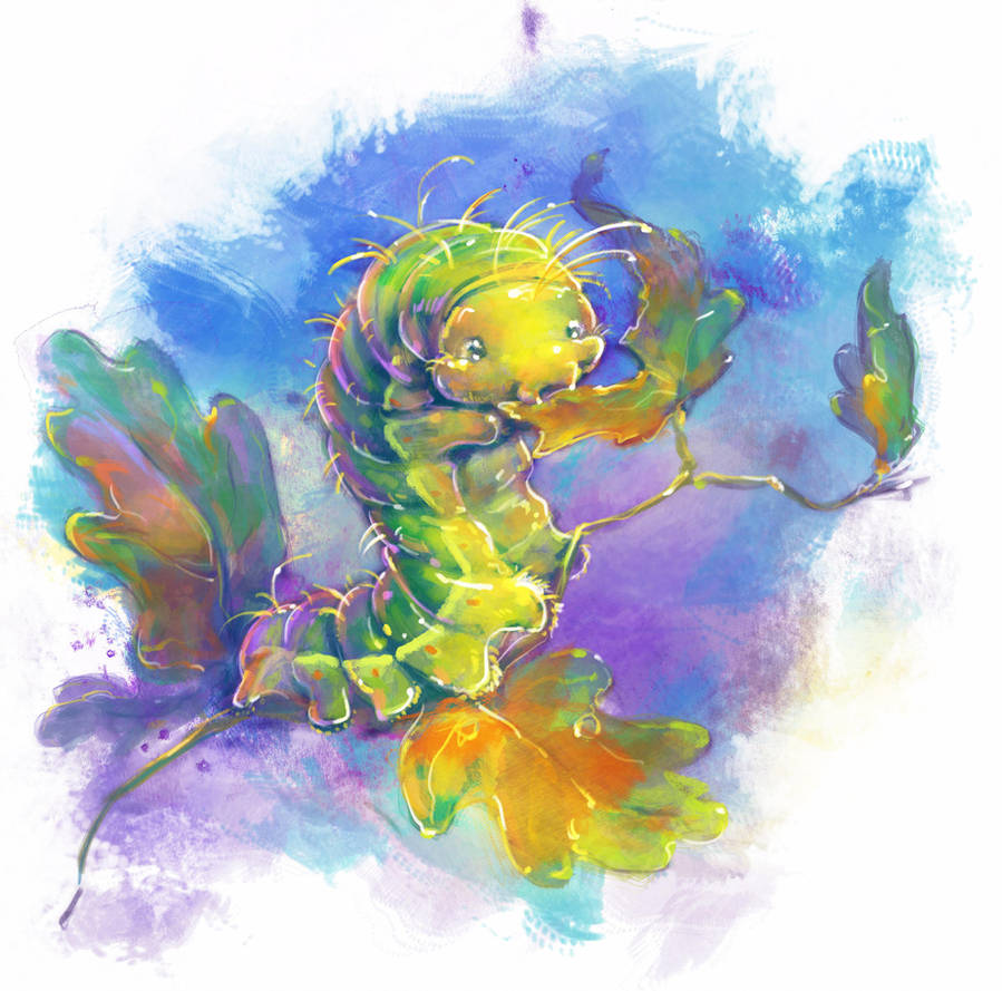 Japanese Oak Silkmoth Caterpillar by Fany001