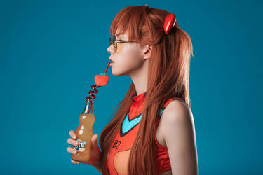 Asuka Langley in swimsuit by pollypwnz