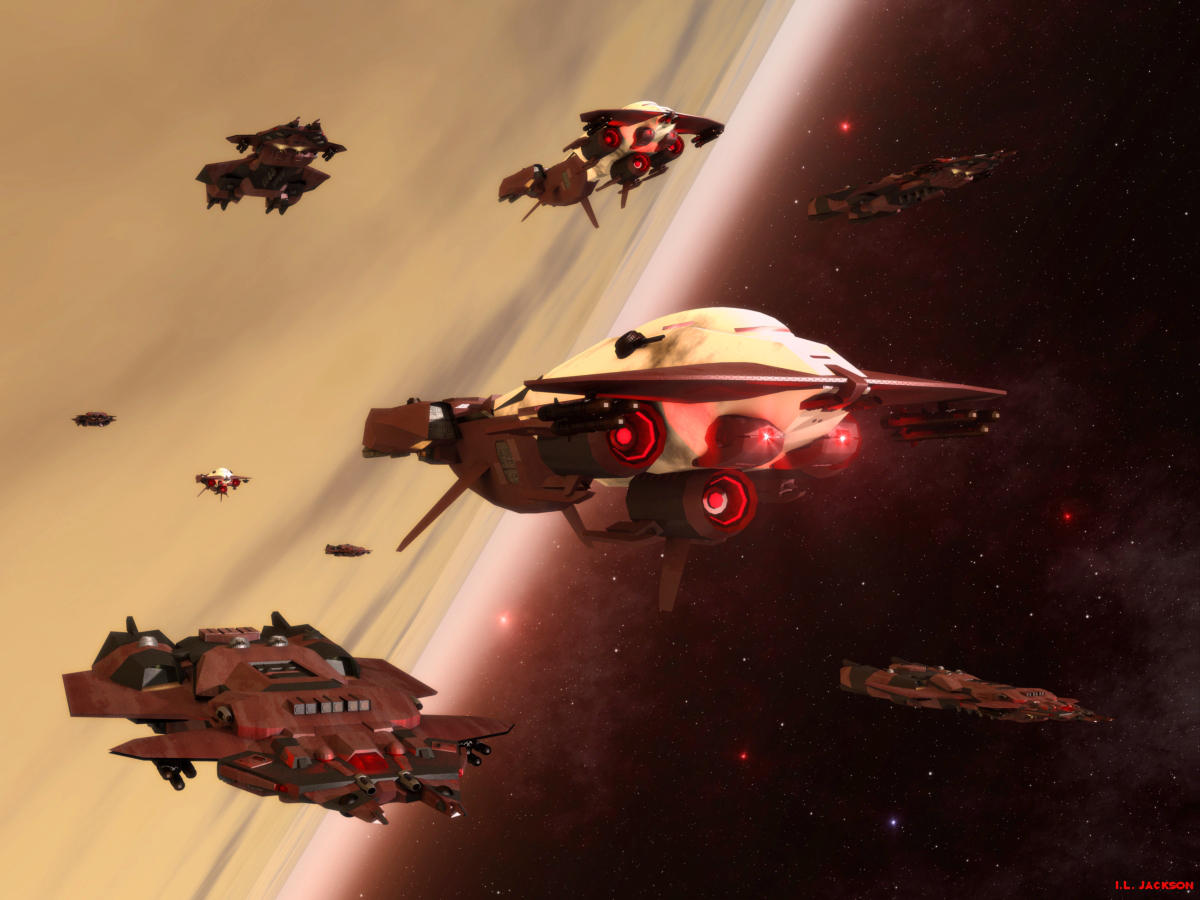 Rhtharian Fleet by ILJackson