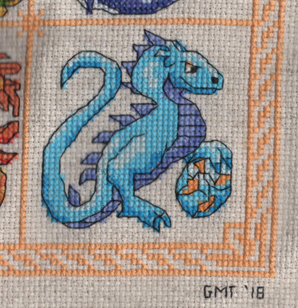 Dragon Birthstone SAL - December/Turqoise by jijikit