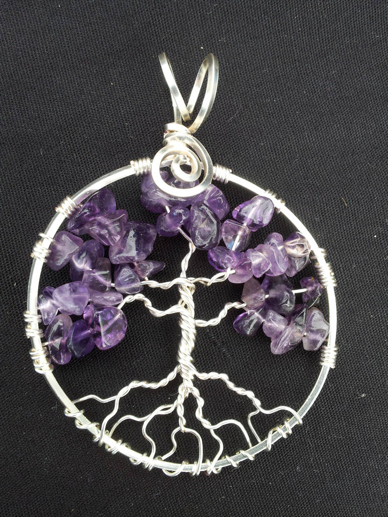 Amethyst Round Tree In Silver by BacktoEarthCreations