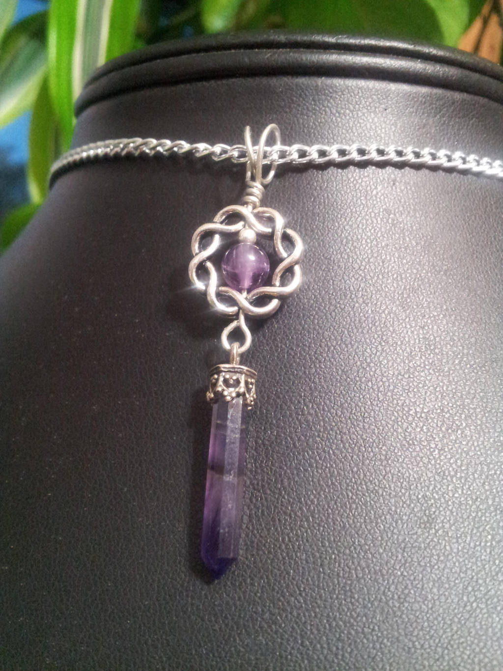 Amethyst Orb Point Pendant by BacktoEarthCreations