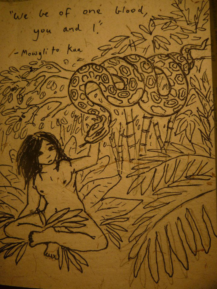 Mowgli And Kaa by pythoncasey